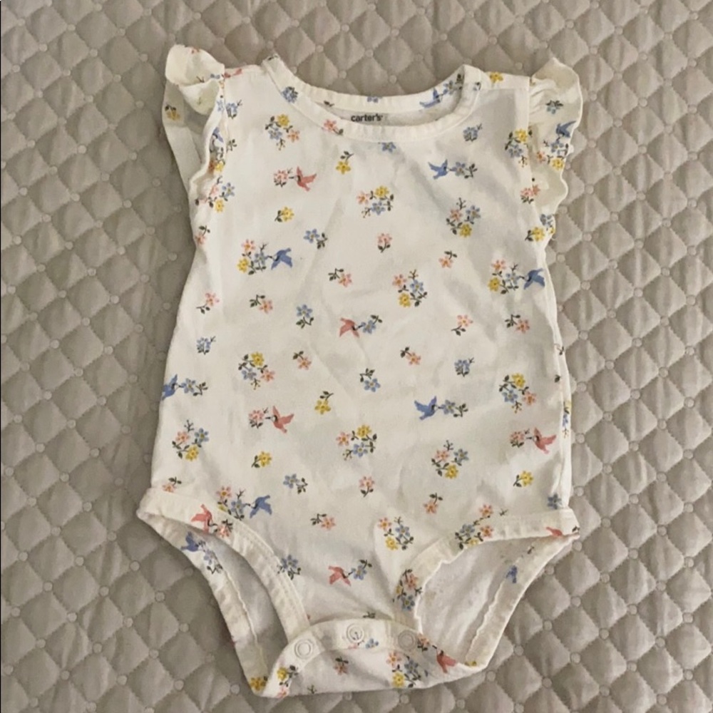 Flutter short sleeve baby girl onesie